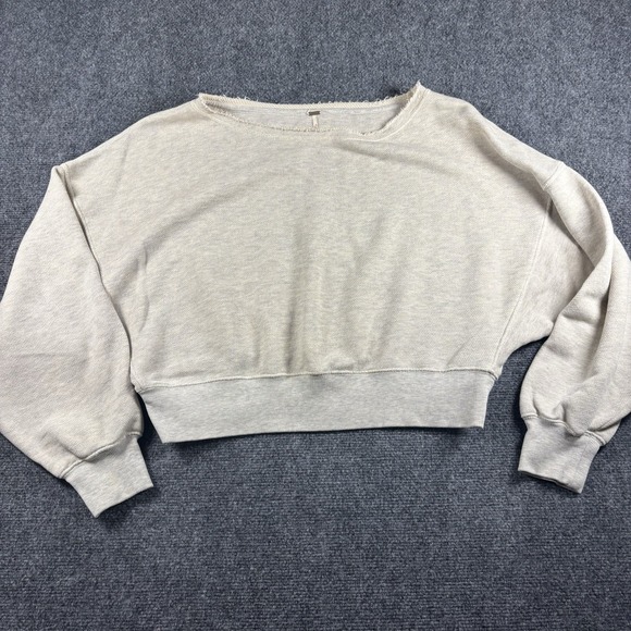 Free People Sweaters - Free People Sweatshirt Women's Medium Ivory Sexy Crop Soft Comfy Pullover